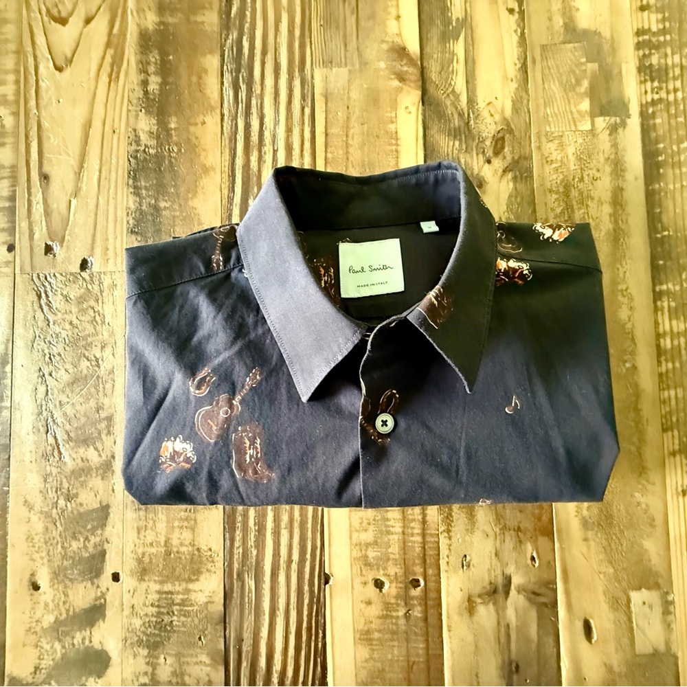 Paul Smith Brown and Orange Casual Button Down Shirt
